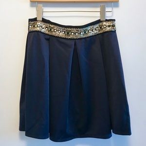 Jewel band Dark Navy Blue Mini Skirt Lightly Worn